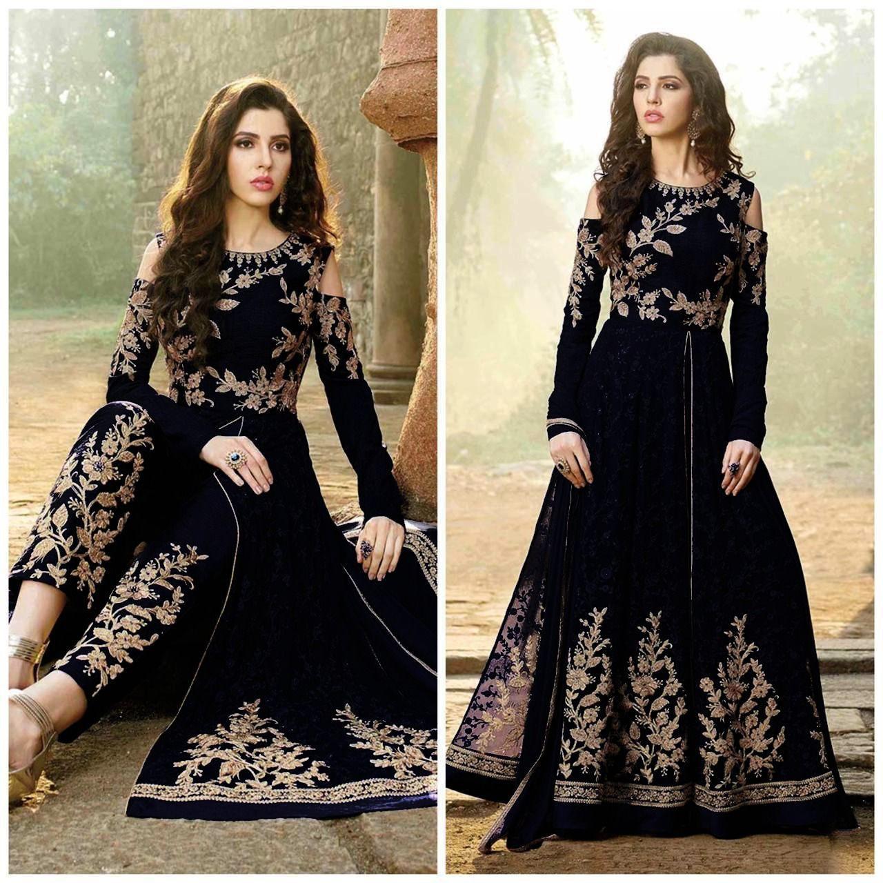 Lashkara Chiffon Maxi-Bridal Suits-Replica Zone