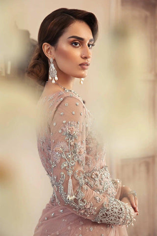 Maria.B Coture Net Embroidered Saree Collection Unstitched MC-039