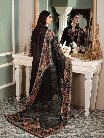 Maria.B Sateen 3 Pc Unstitched Lawn Collection Embroidered Suit D-05