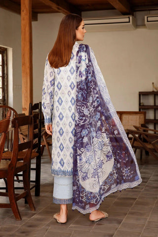 MARIA.B MBasics Lawn Collection 3 Pieces Unstitched Blue MB-111-A - Yumnaz
