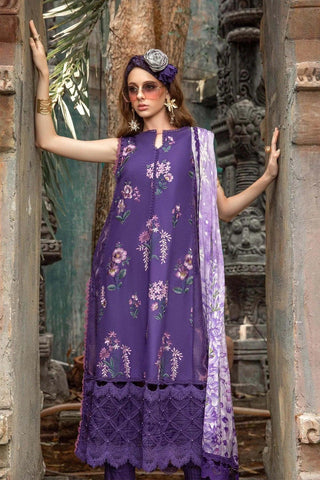 M Prints By Maria.B Embroidered Lawn Suits Unstitched 3 Piece MPT 2B - Eid Collection - Yumnaz