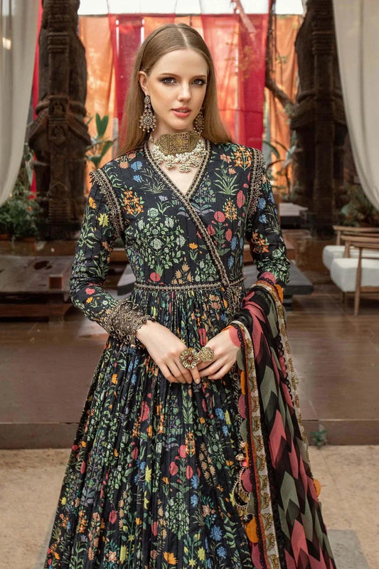 M Prints By Maria.B Embroidered Lawn Suits Unstitched 3 Piece MB23MPE 8B - Eid Collection - Yumnaz