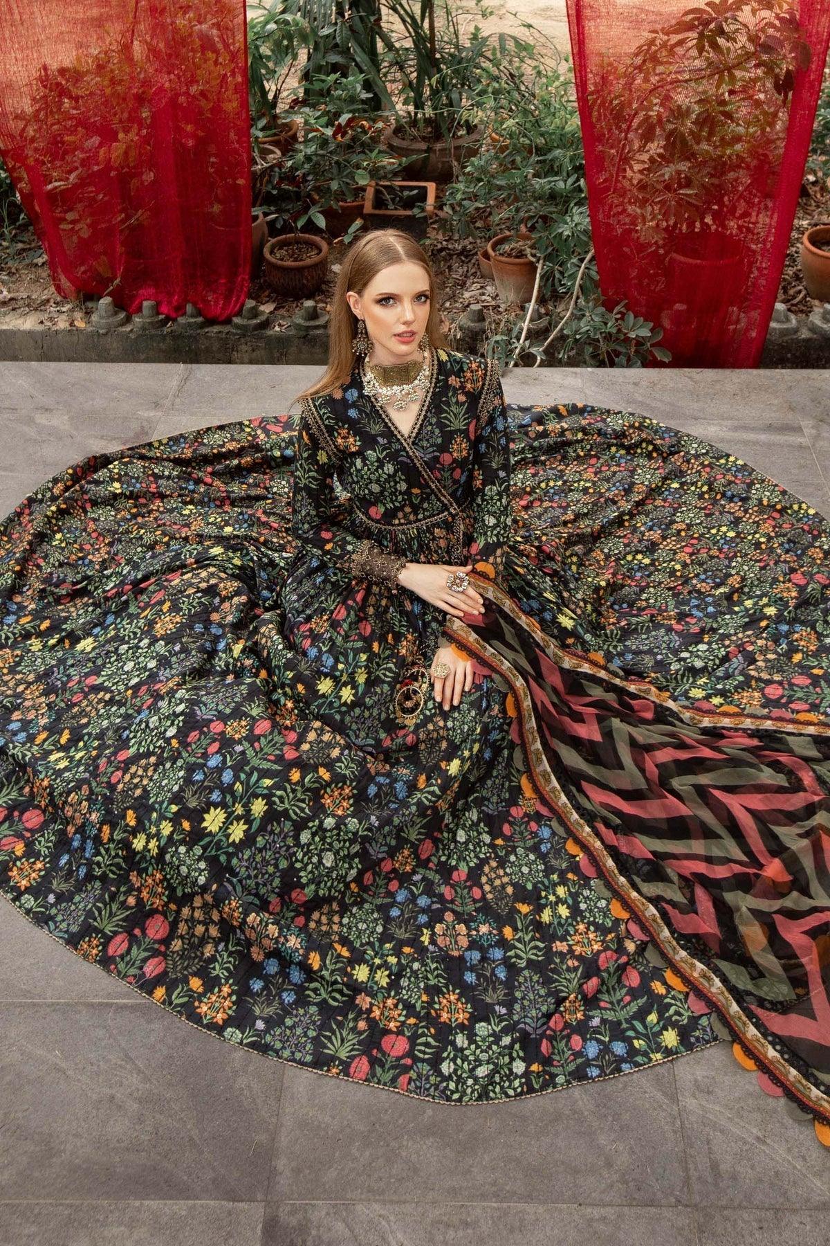 M Prints By Maria.B Embroidered Lawn Suits Unstitched 3 Piece MB23MPE 8B - Eid Collection - Yumnaz