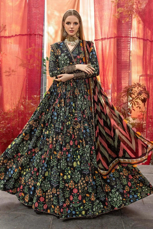 M Prints By Maria.B Embroidered Lawn Suits Unstitched 3 Piece MB23MPE 8B - Eid Collection - Yumnaz