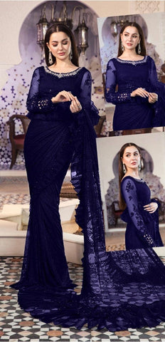 Maria B Chiffon Saaree-Bridal Suits-Replica Zone