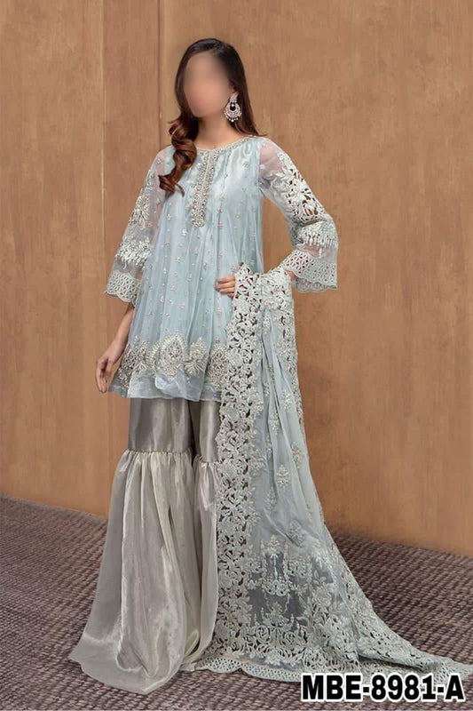 Maria B Chiffon Suit-Replica Suits-Replica Zone