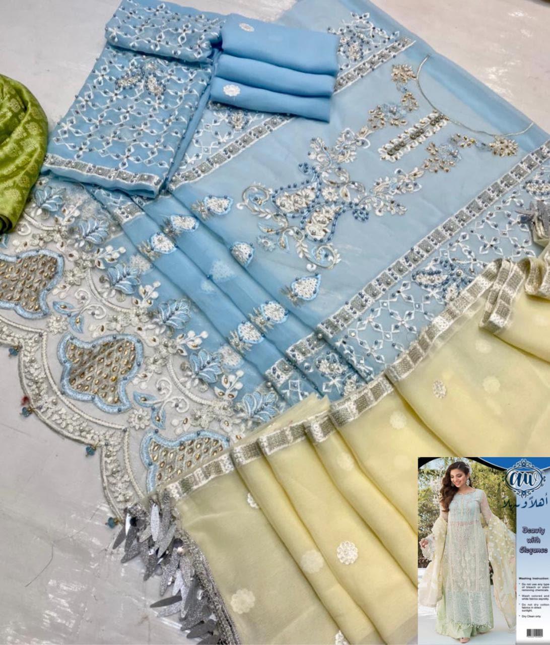 Maria B Chiffon Suit - Yumnaz