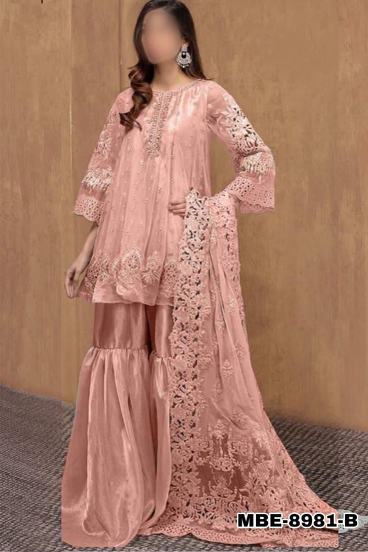 Maria B Chiffon Suit-Replica Suits-Replica Zone