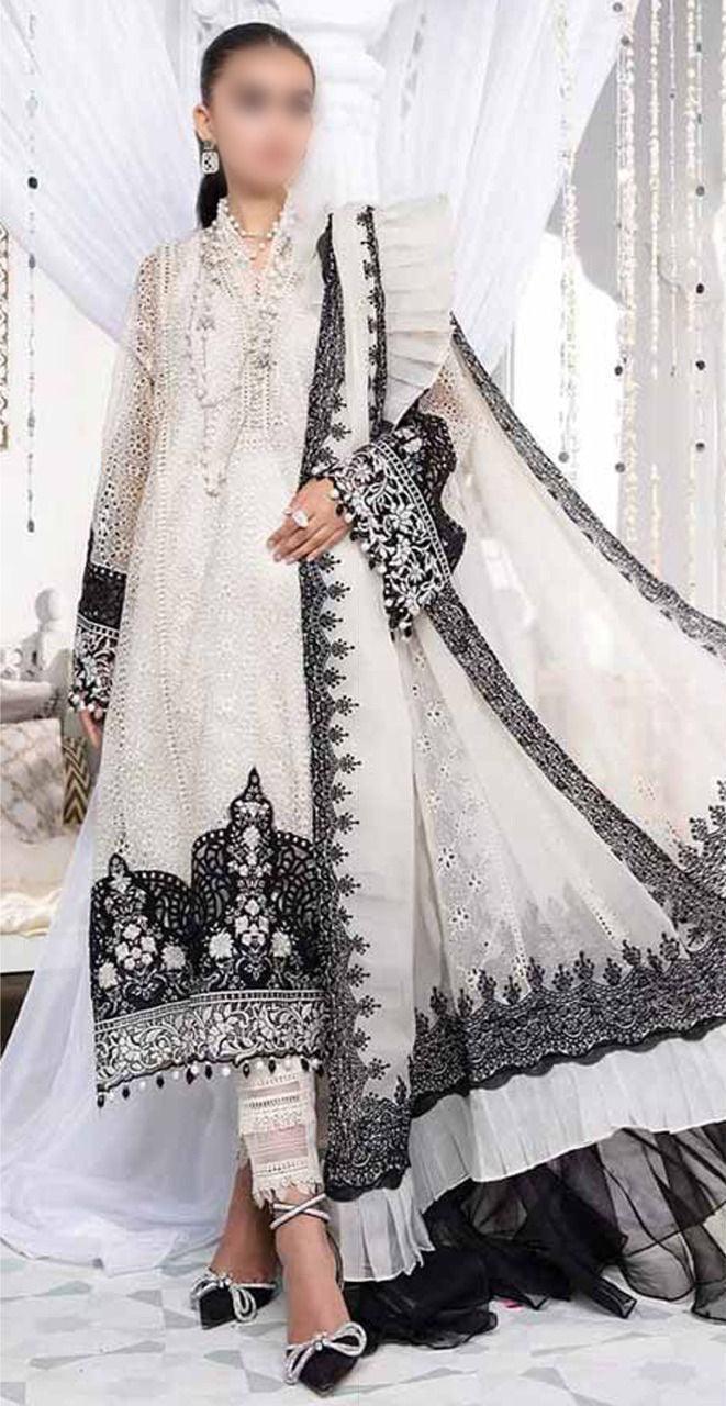 Maria B Chiffon Suit - Yumnaz