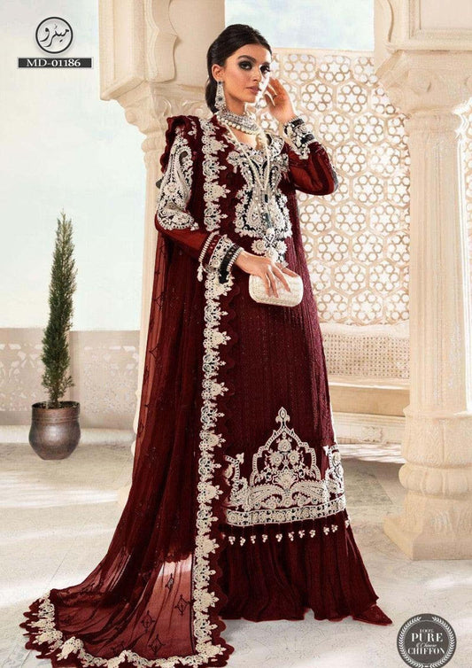 Maria B Chiffon Suit - Yumnaz