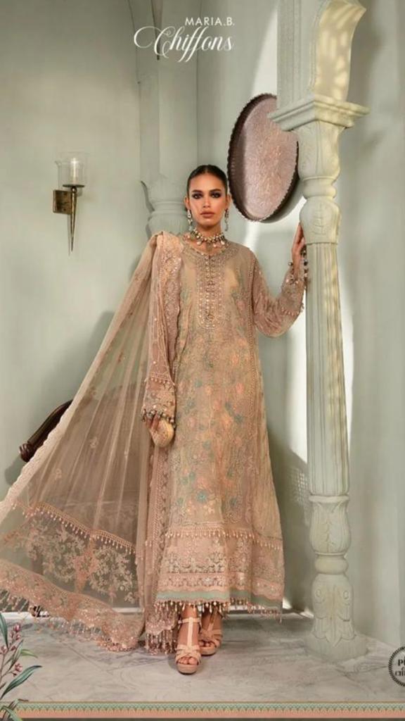 Maria B Chiffon Suit - Yumnaz