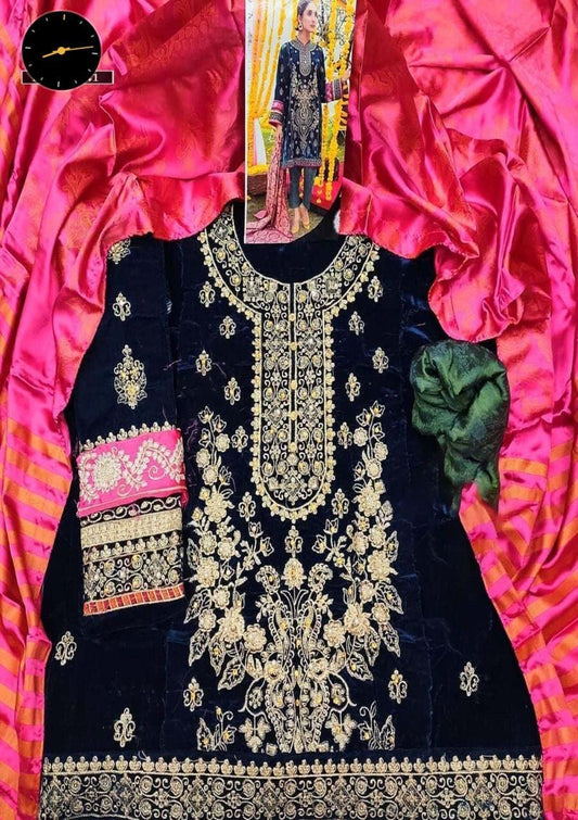 Maria B Velvet Suit - Yumnaz