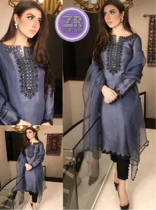 Maria Khan Silk Suit - Yumnaz