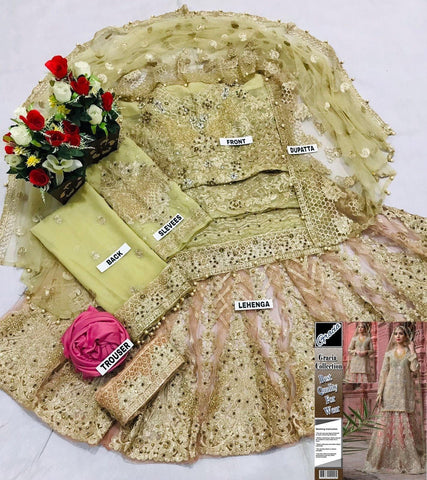 Maryams Chiffon Bridal Suit - Yumnaz