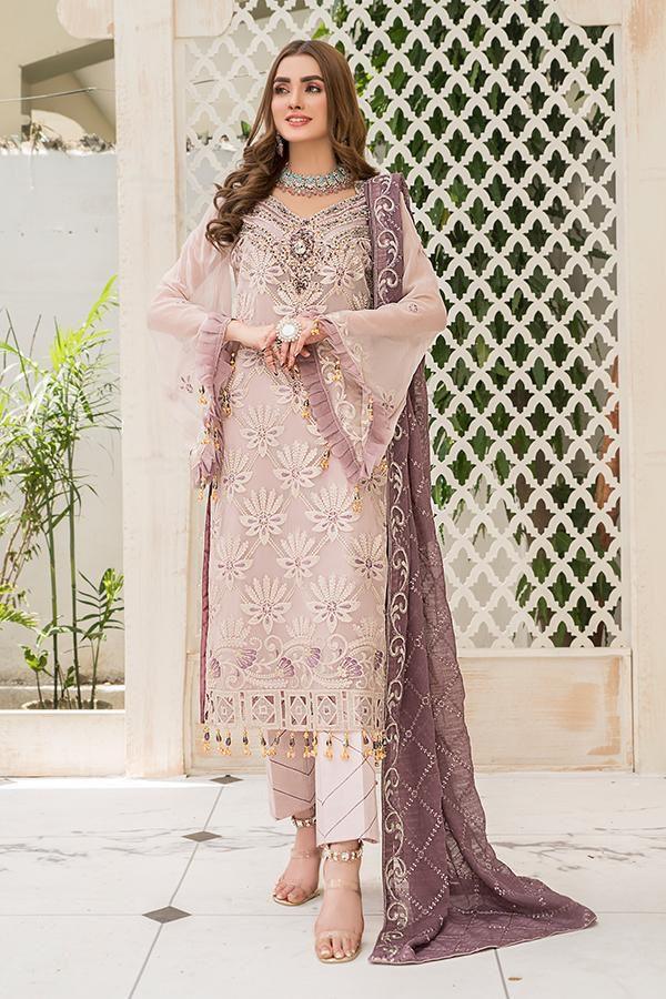 Maryams Chiffon Suit - Yumnaz