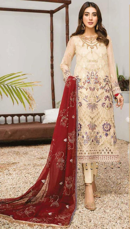 Maryams Chiffon Suit - Yumnaz