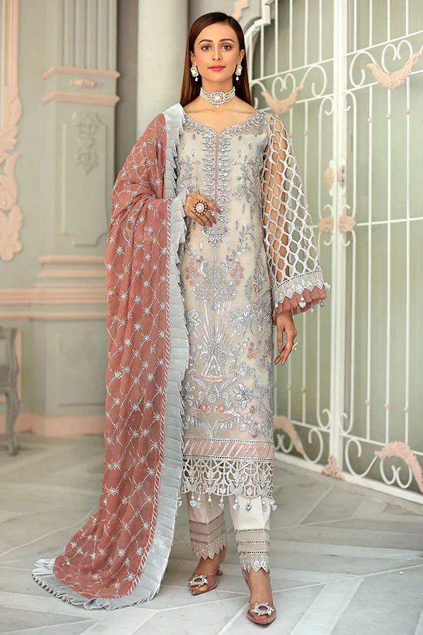 Maryams Chiffon Suit - Yumnaz