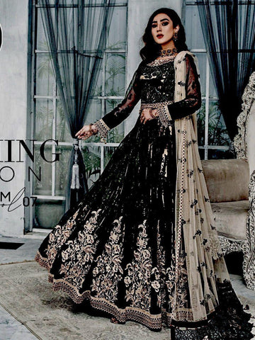 Maryams Net Frock-Bridal Suits-Replica Zone