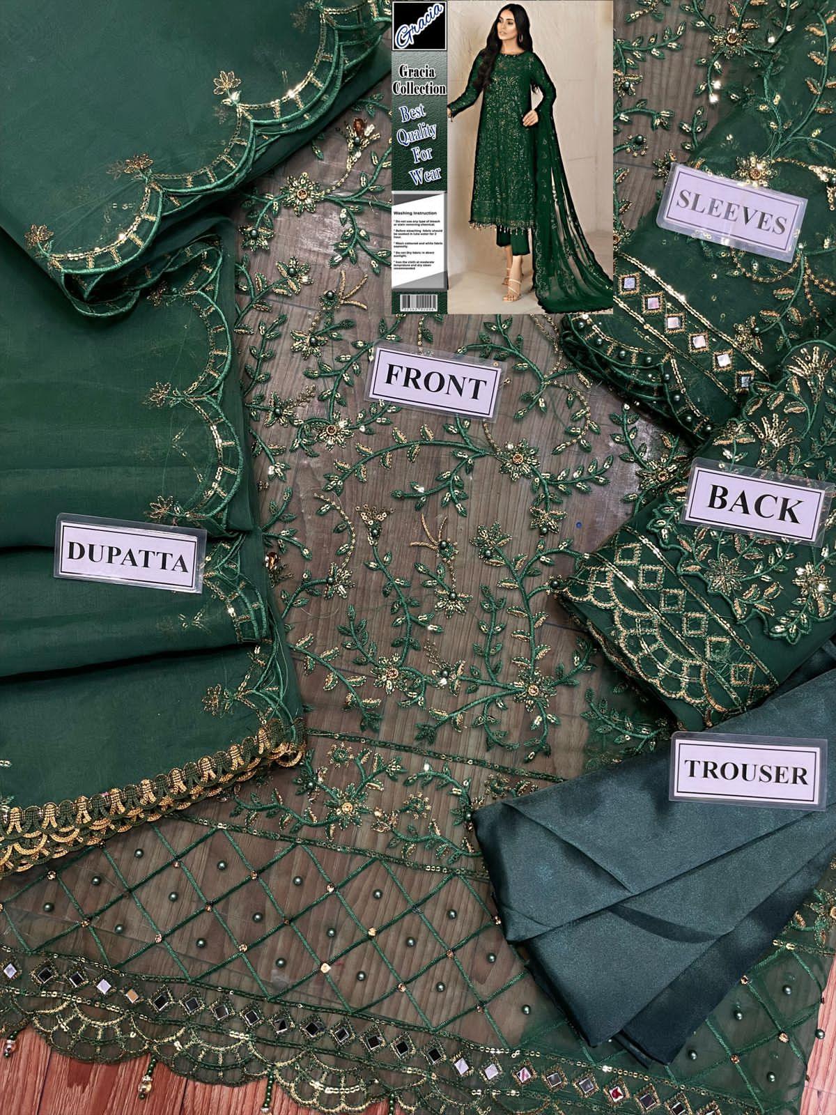 Party Wear Organza Suit - Yumnaz