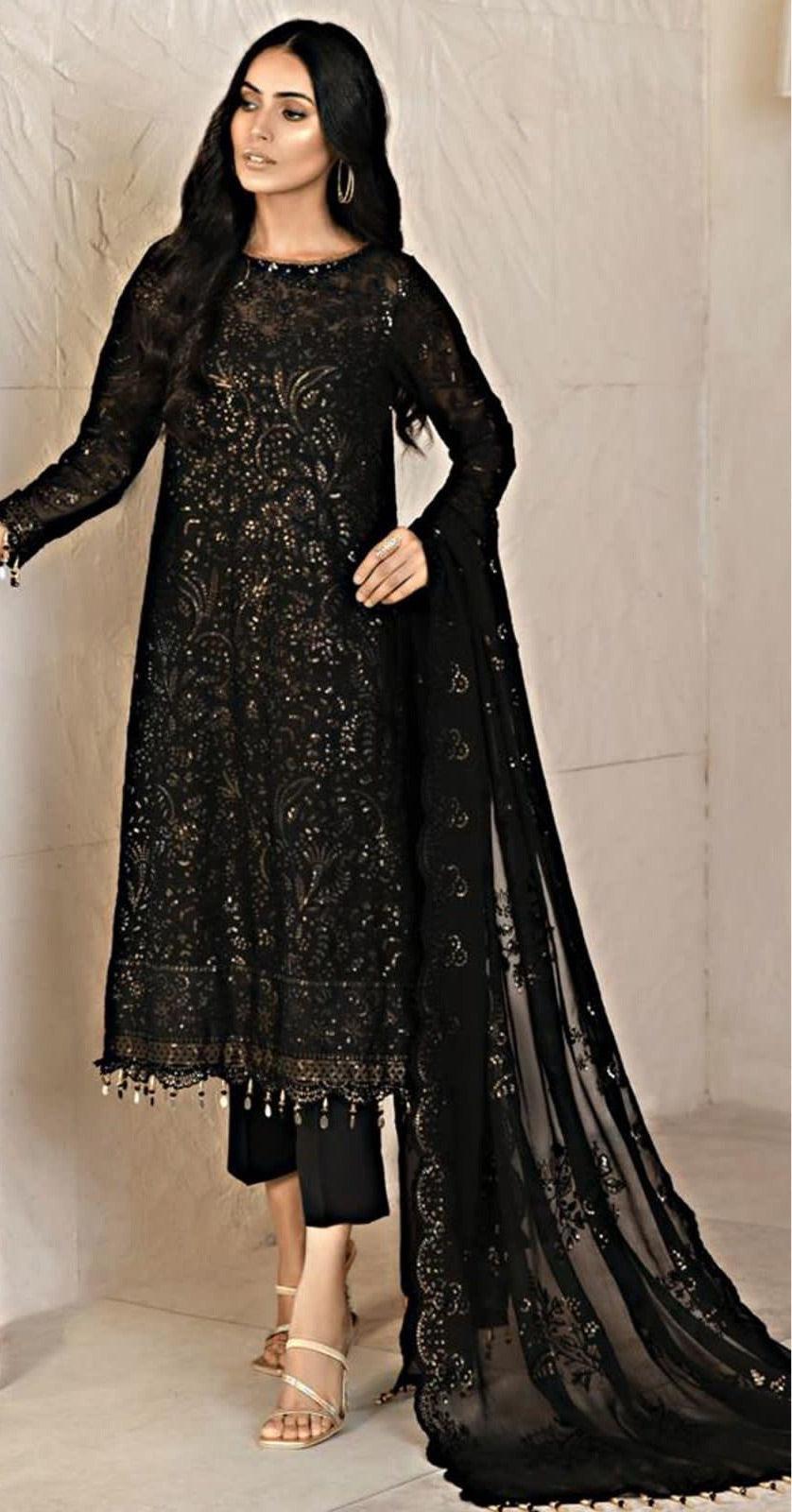 Party Wear Organza Suit-Replica Suits-Replica Zone