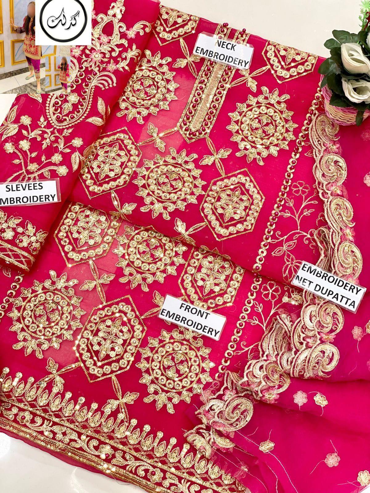 Party Wear Organza Suit - Yumnaz