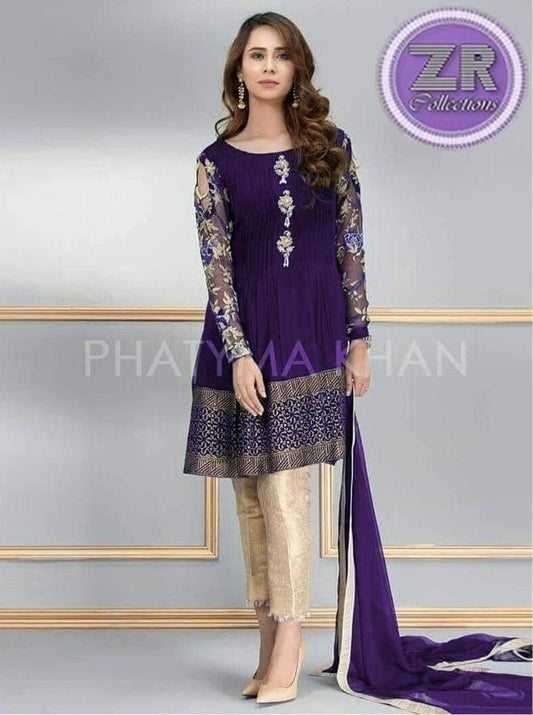 Phatyma Khan Chiffon Suit-Replica Suits-Replica Zone
