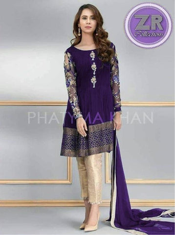 Phatyma Khan Chiffon Suit-Replica Suits-Replica Zone