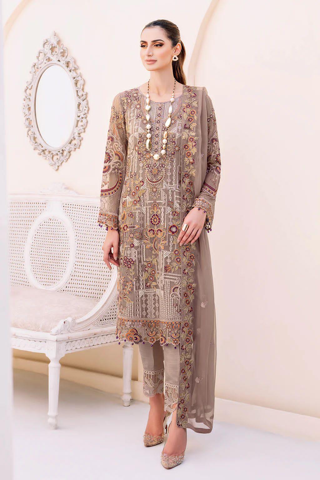 Ramsha Chiffon Suit - Yumnaz