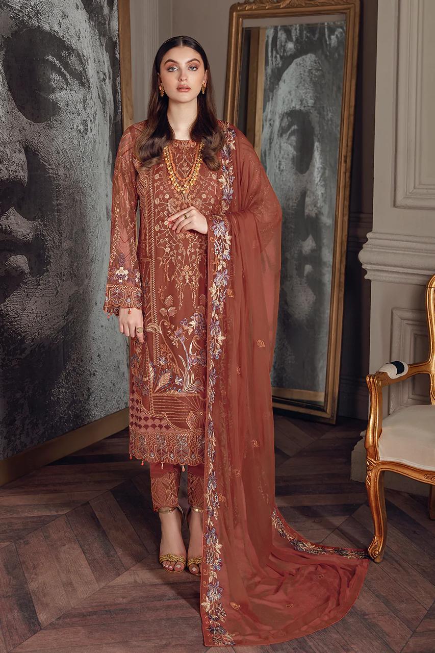 Ramsha Chiffon Suit - Yumnaz