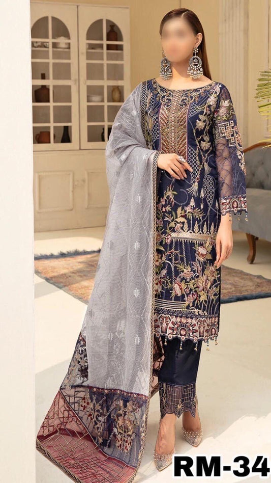 Ramsha Chiffon Suit - Yumnaz