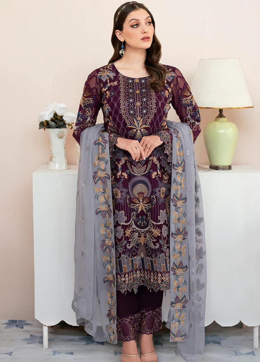 Ramsha Chiffon Suit - Yumnaz