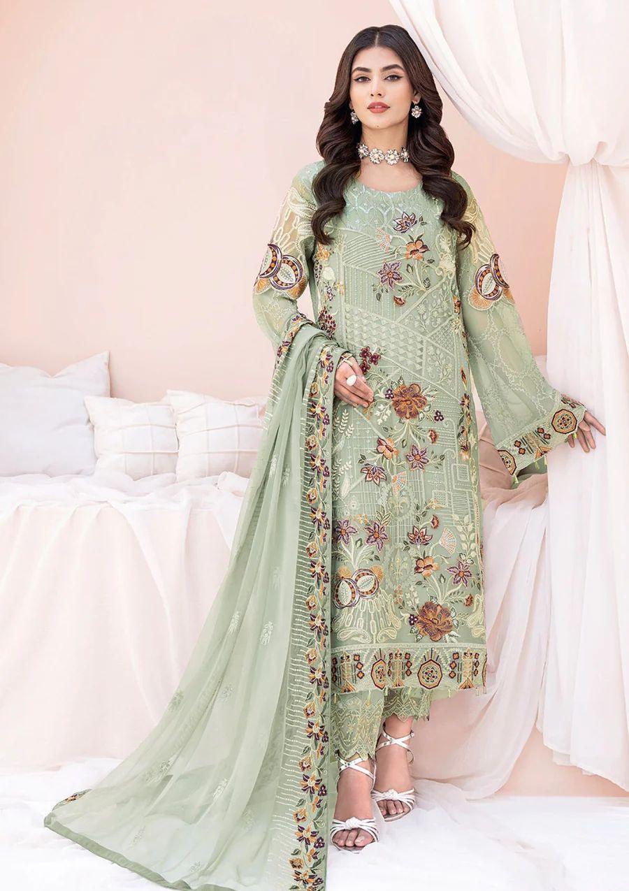 Ramsha Chiffon Suit - Yumnaz