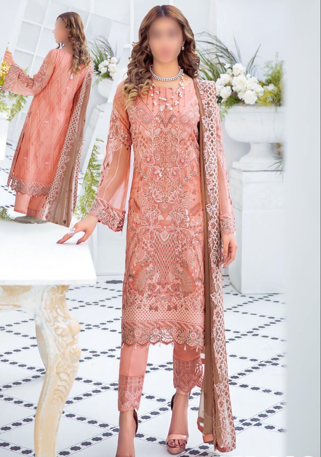 Ramsha Chiffon Suit - Yumnaz