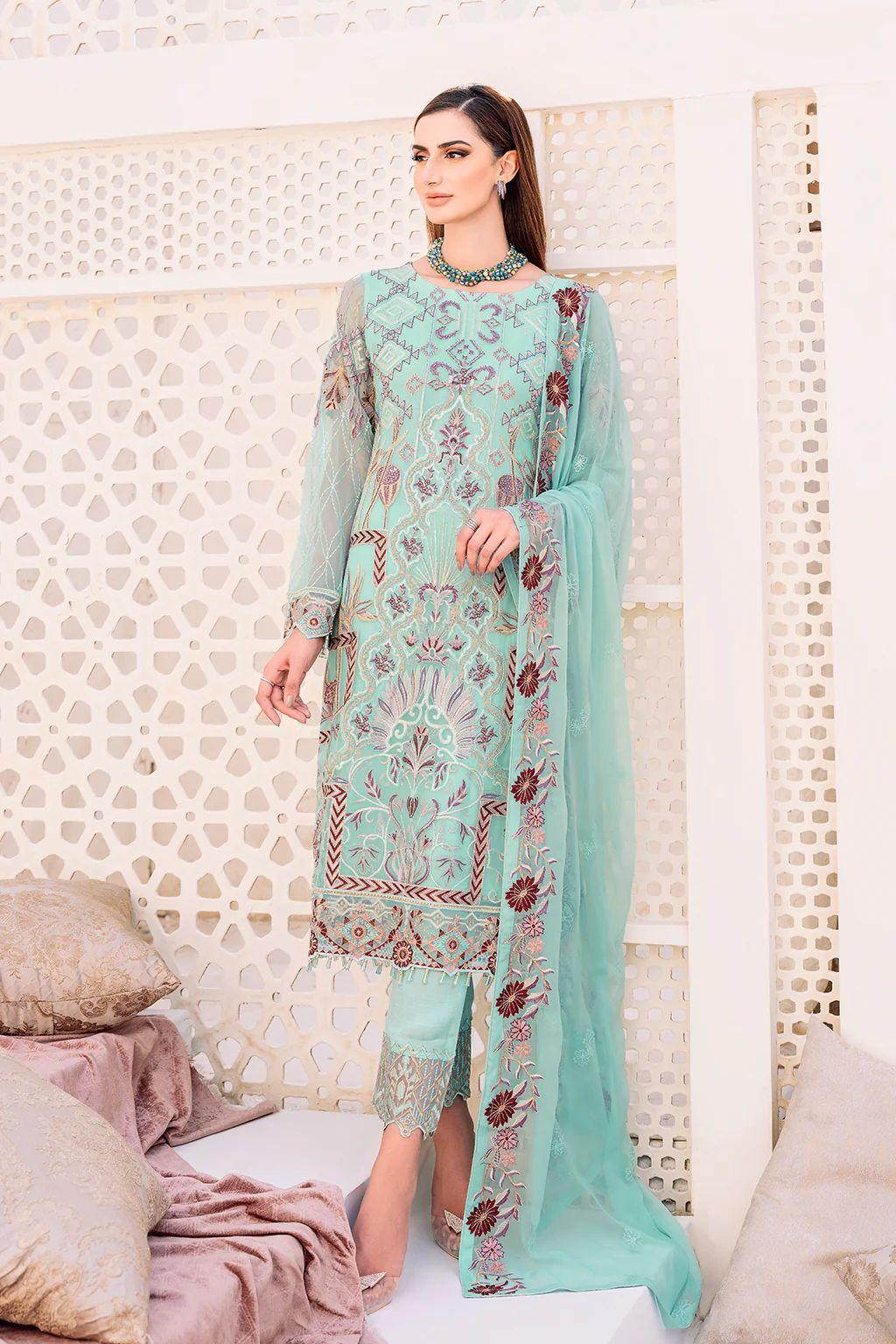 Ramsha Chiffon Suit - Yumnaz