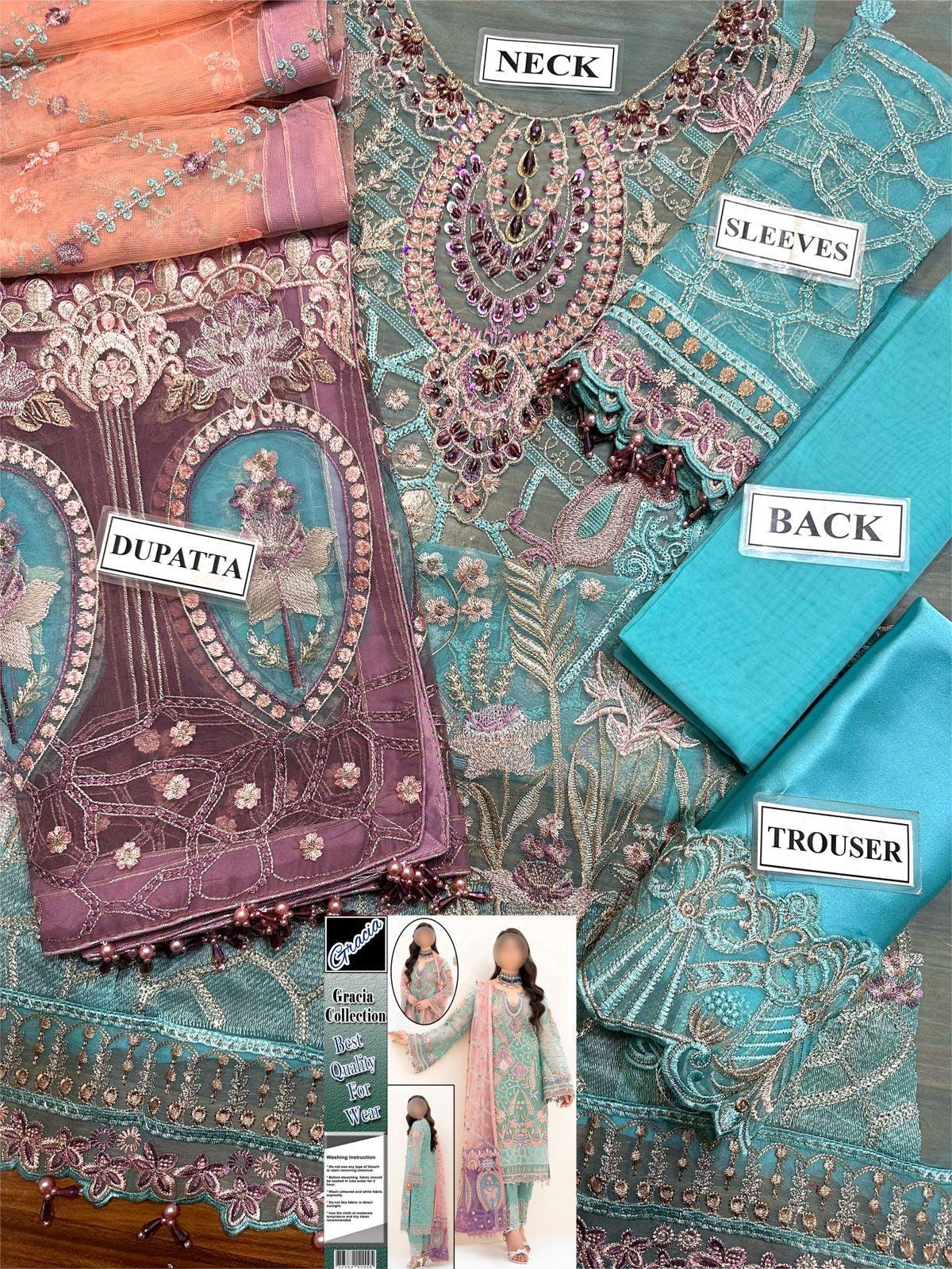 Ramsha Organza Suit - Yumnaz