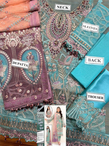 Ramsha Organza Suit - Yumnaz