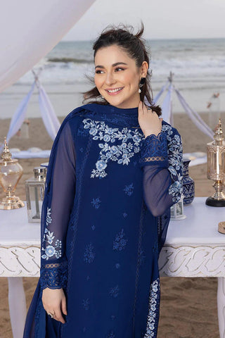 Luxe By Azure Embroidered Suits Unstitched 3 Piece Chiffon AS-107 Sapphire Sun