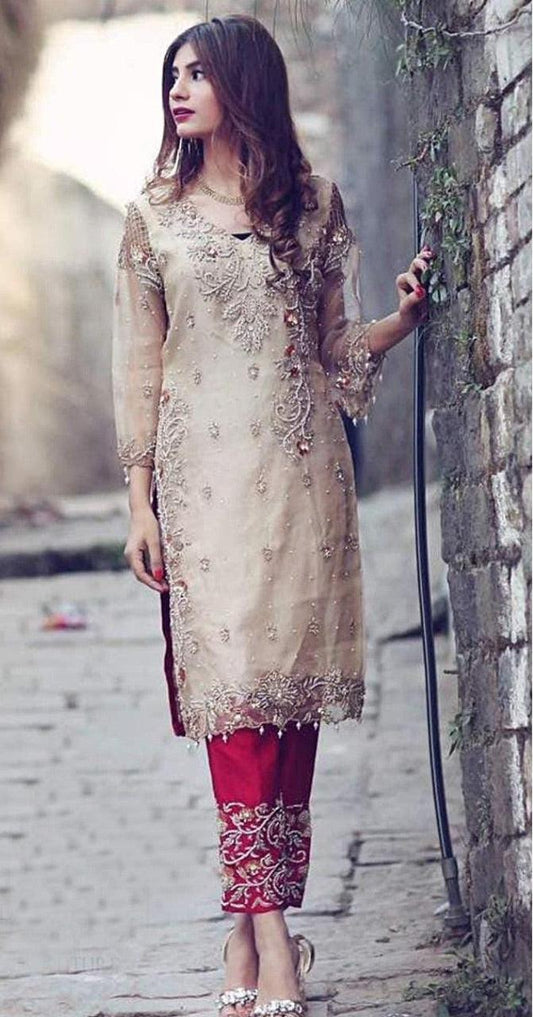 Tooba Usman Organza Suit - Yumnaz