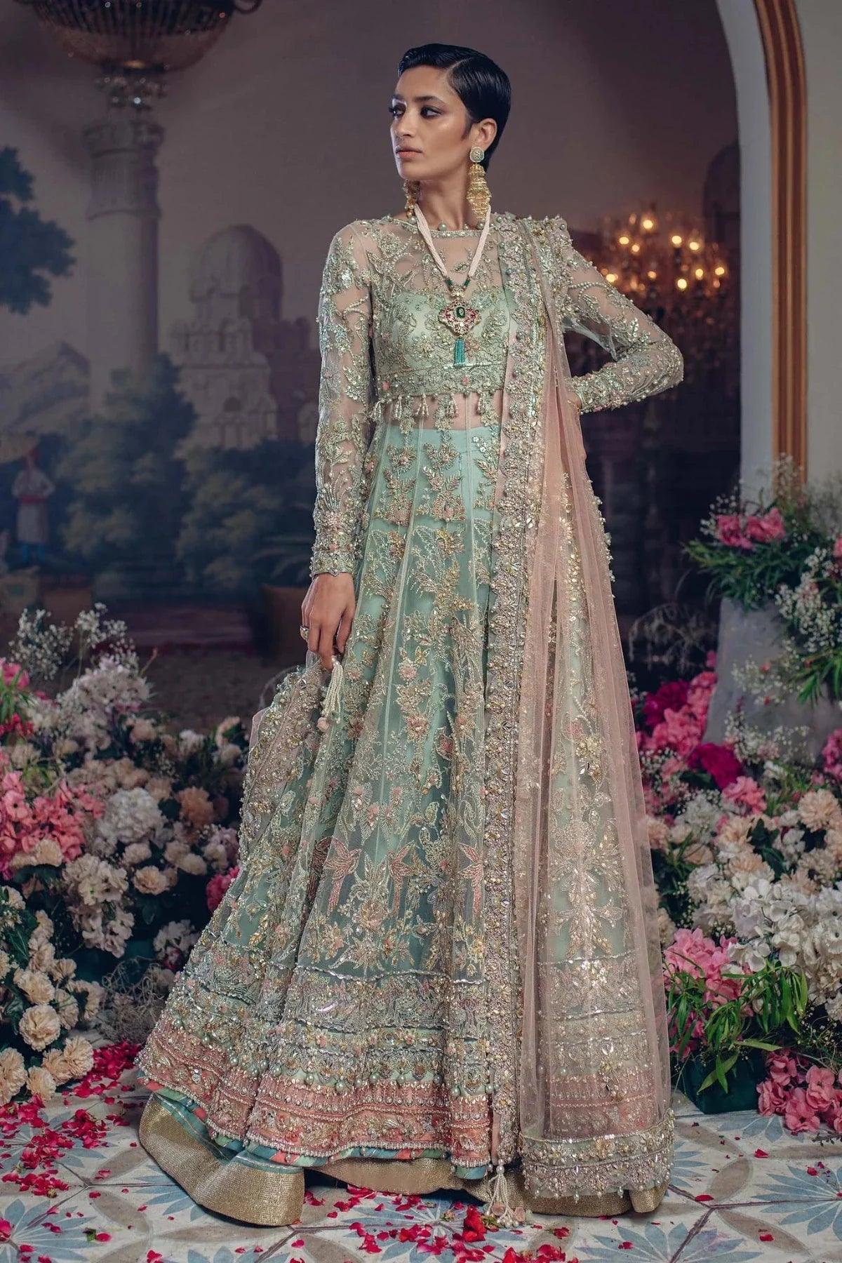 Elan Luxury Wedding Couture- Perle Delicate Heavy Embellished Ada Work - Yumnaz
