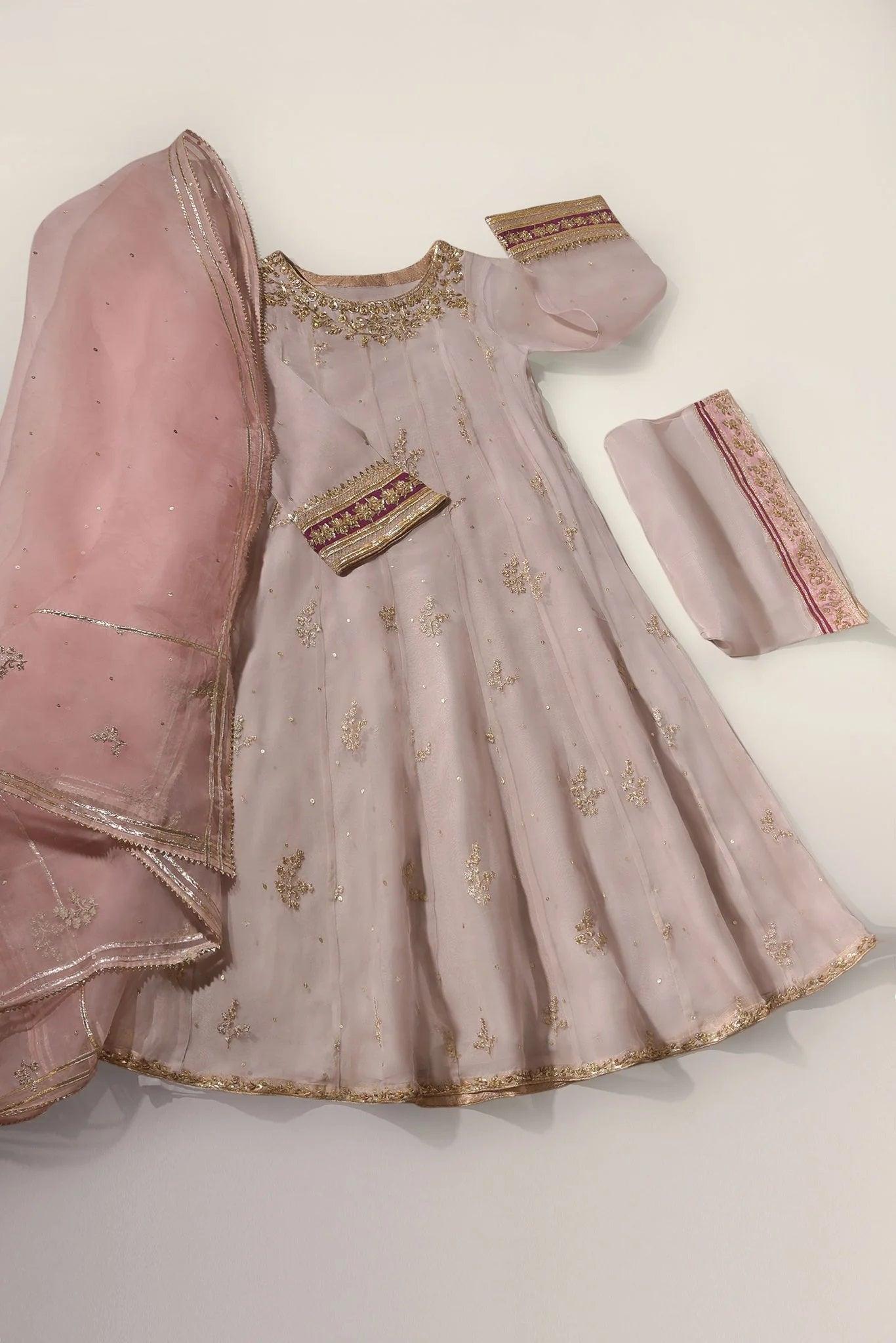 Agha Noor Sabah Organza 3pc Unstitched - Yumnaz