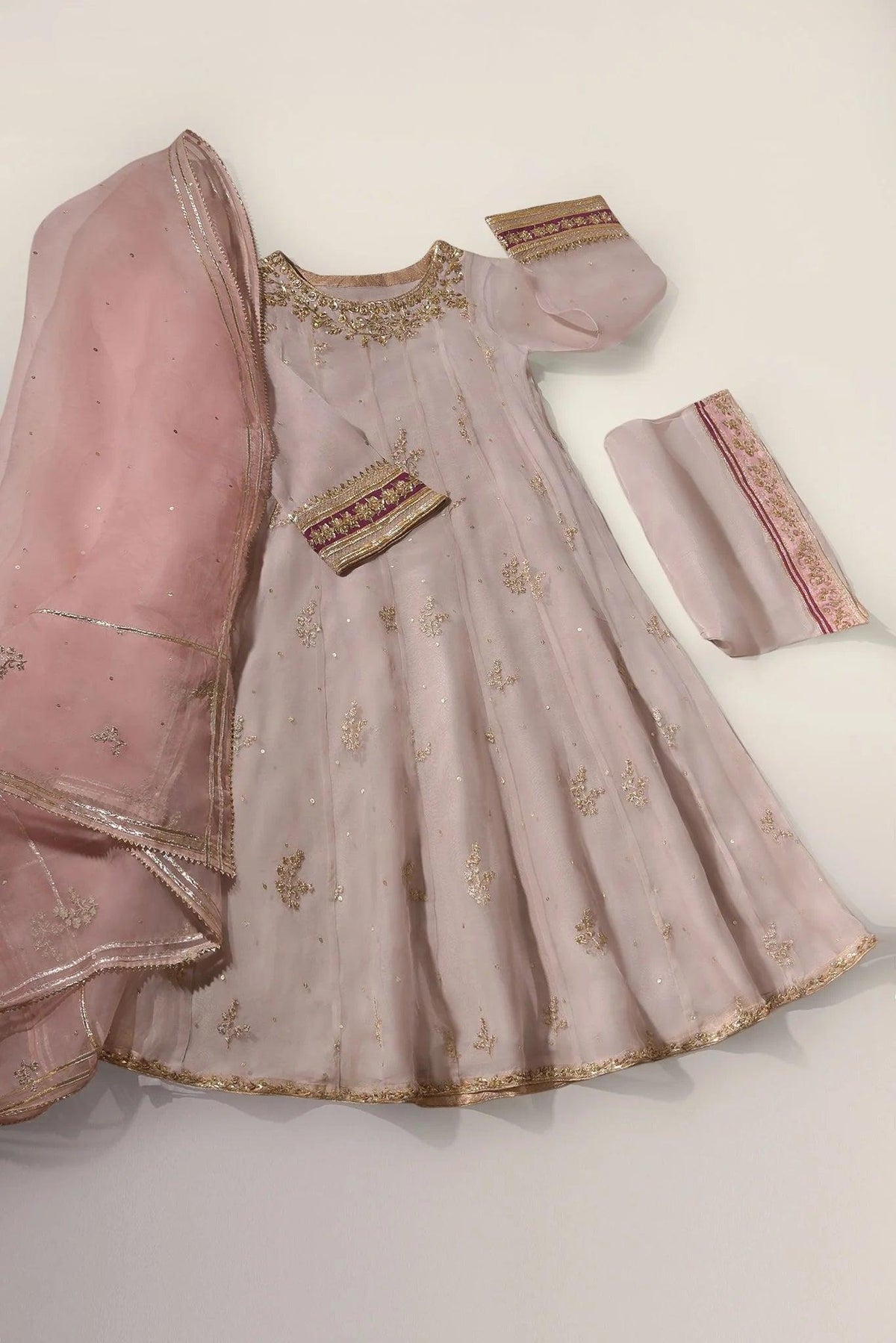 Agha Noor Sabah Organza 3pc Unstitched - Yumnaz
