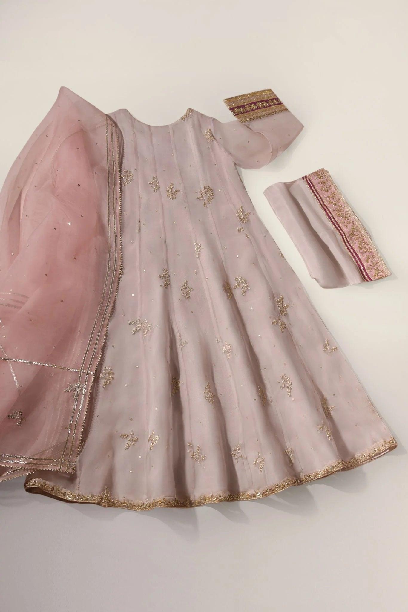 Agha Noor Sabah Organza 3pc Unstitched - Yumnaz