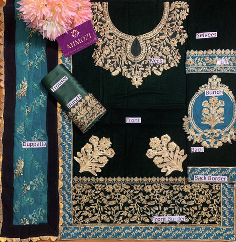 Zainab Chottani Velvet Suit - Yumnaz