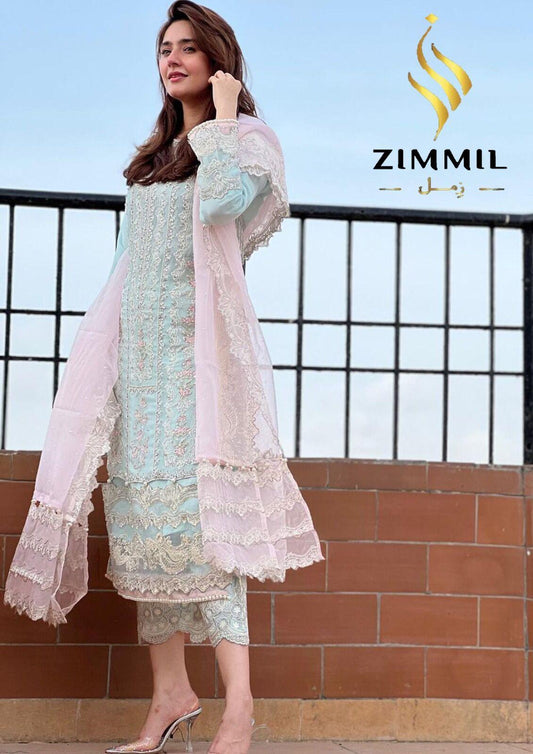 Zimmil Organza Suit - Yumnaz