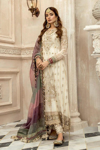 Maria.B Embroidered Unstitched 3 Piece Suit D- 02 - Luxury Wedding Collection - Yumnaz