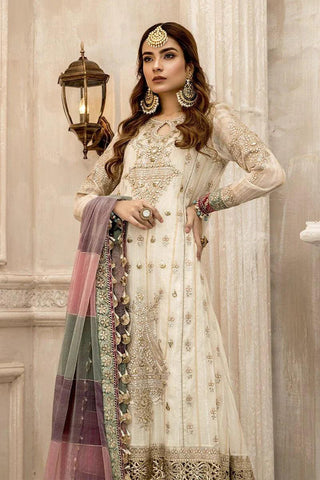 Maria.B Embroidered Unstitched 3 Piece Suit D- 02 - Luxury Wedding Collection - Yumnaz