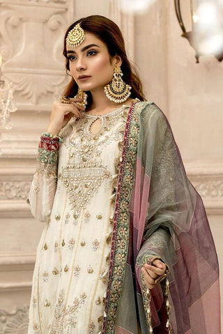 Maria.B Embroidered Unstitched 3 Piece Suit D- 02 - Luxury Wedding Collection - Yumnaz