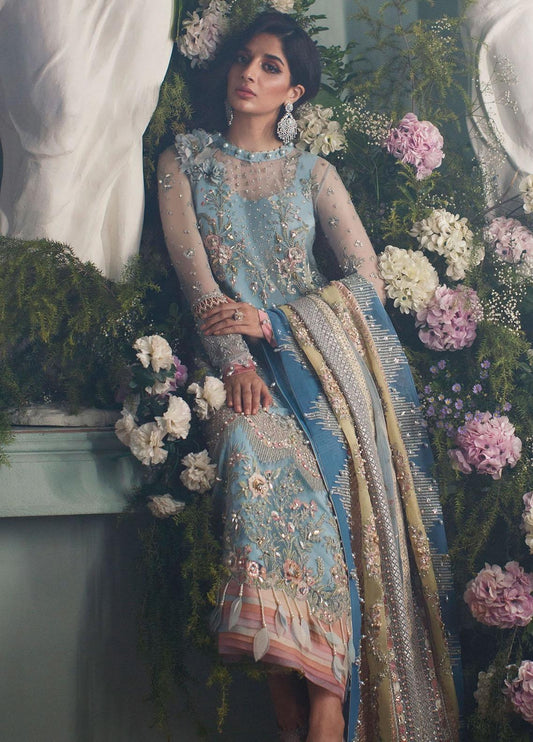 Elan Embroidered Net Suits Unstitched 4 Piece EC21-01 ELMAS - Wedding Collection - Yumnaz