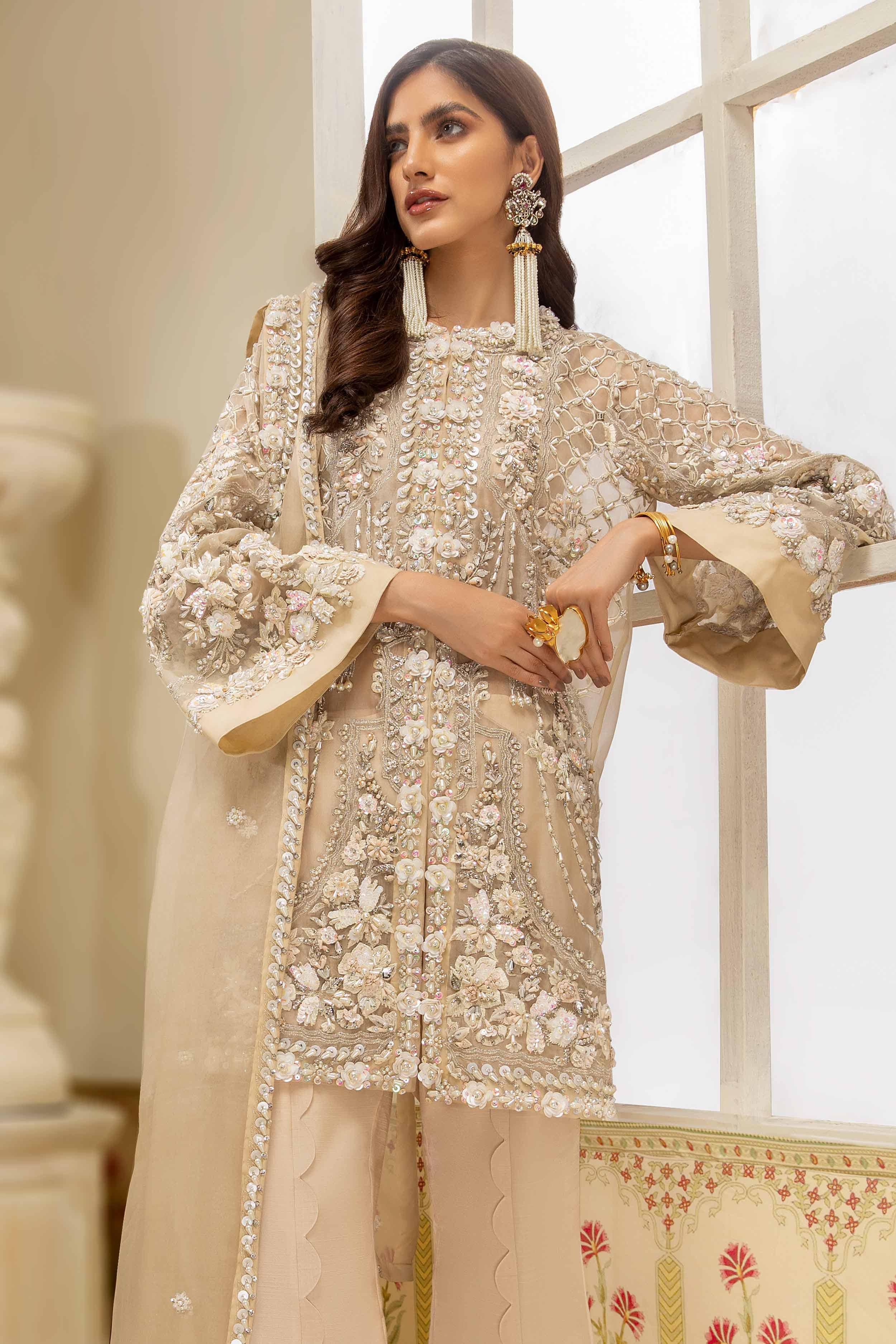 Ivory Luxe by Basit Sipra Wedding Collection 3 Pieces Unstitched Luxe 01 - Yumnaz