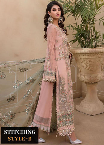 Maria.B Embroidered Net Suits Unstitched 3 Piece MB D7 - Luxury Collection - Yumnaz